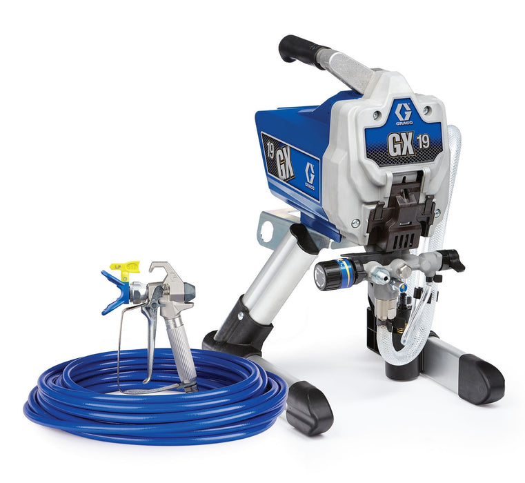 18H284 Spruzzatore airless elettrico GX 19, 230V, CE Completo di Pistola SG3 4 dita, Ugello LP517, RAC X, Tubo da 1/4" x 15 mt