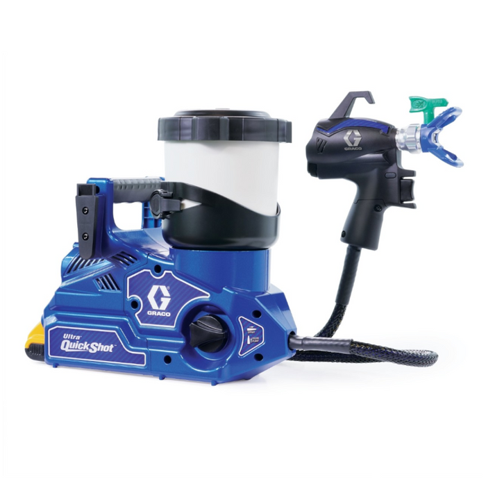 20B476 - Ultra Quickshot Sprayer Graco Completo di Ugelli FFLP410 e FFLP514, RAC X, Tubo da 1/8"x 1,8 mt, 2 Batterie 18V, Borsa